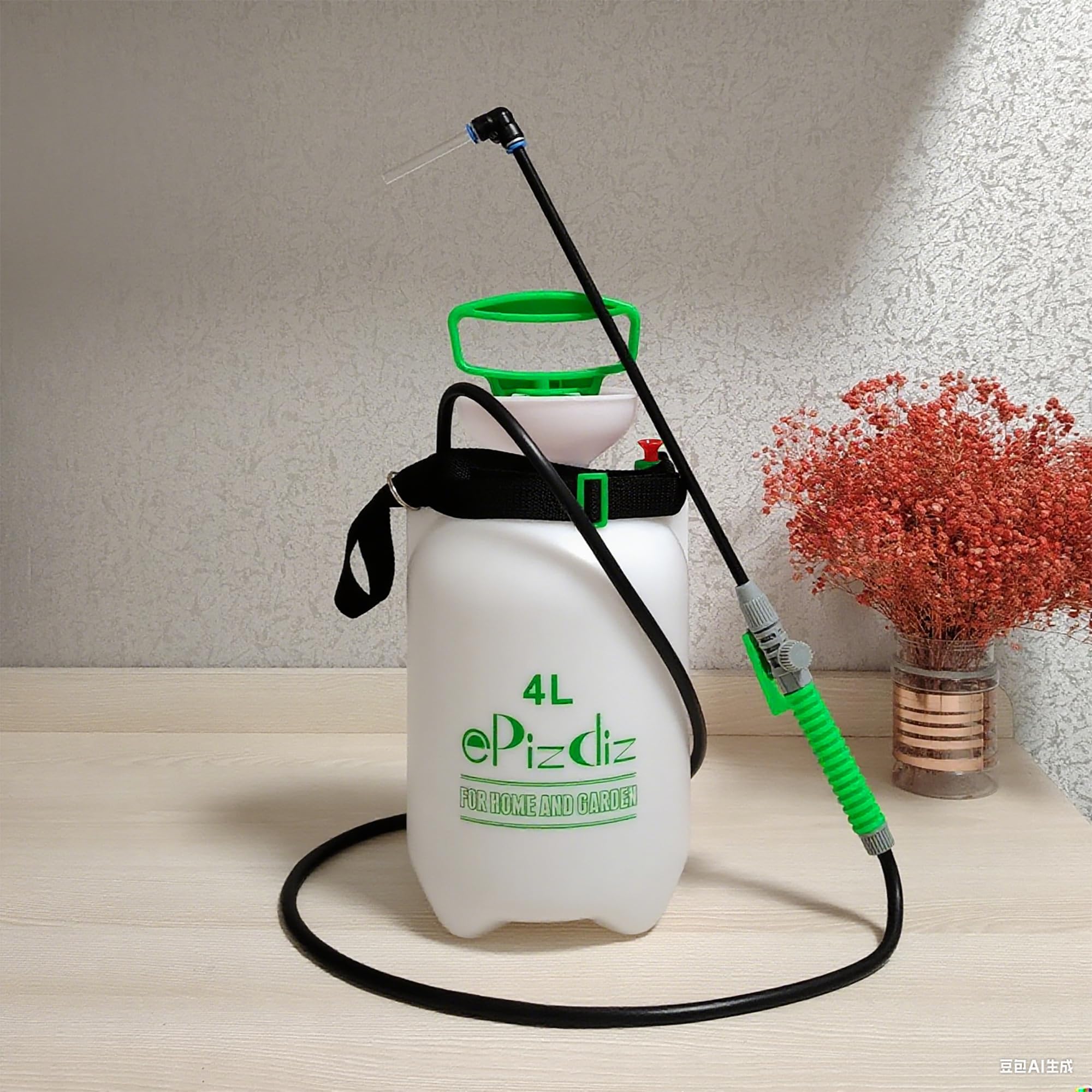 ePizdiz shoulder-strap design supports portable watering during balcony tasks.