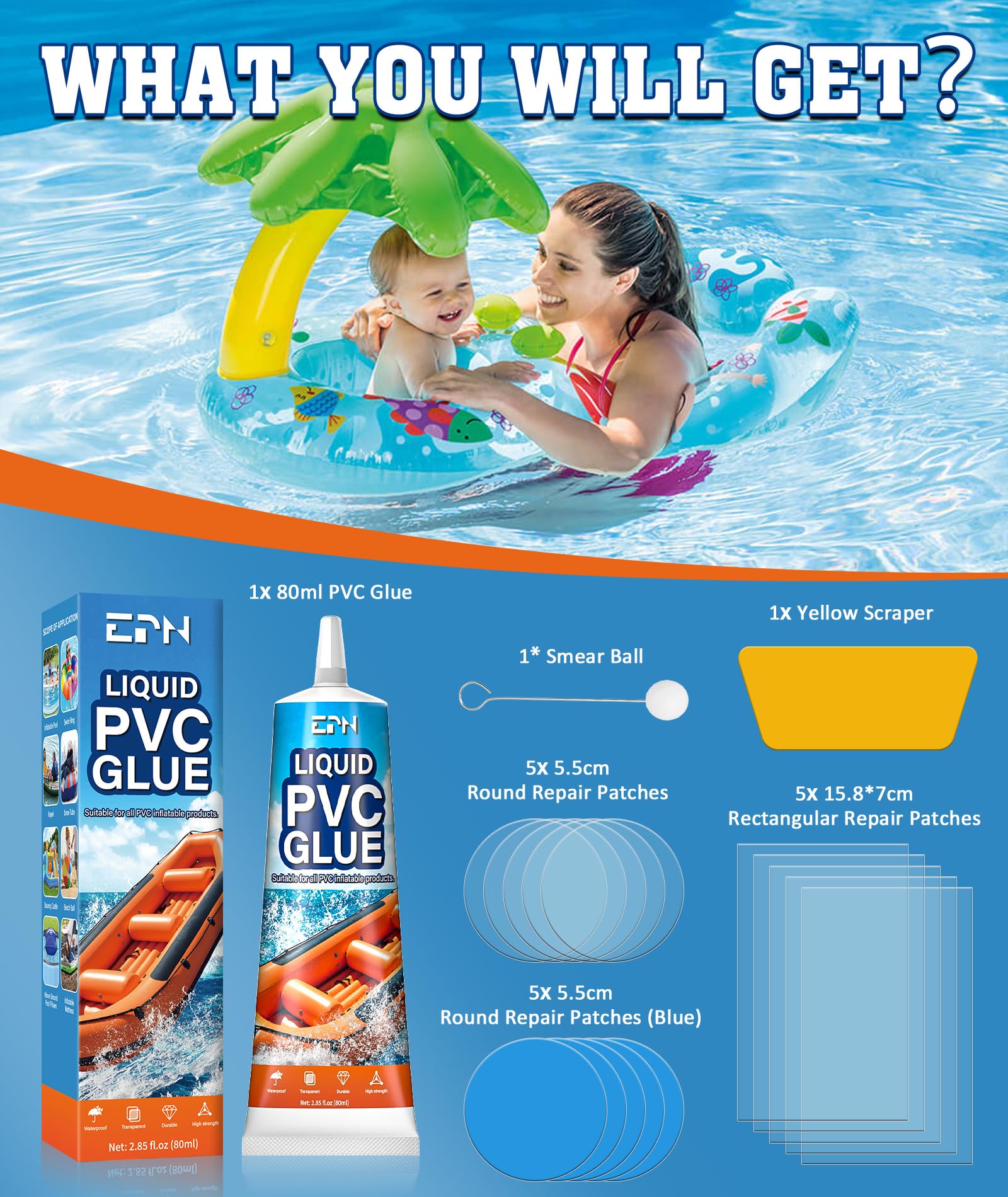 EPN patch kit suitable for underwater and outdoor use
