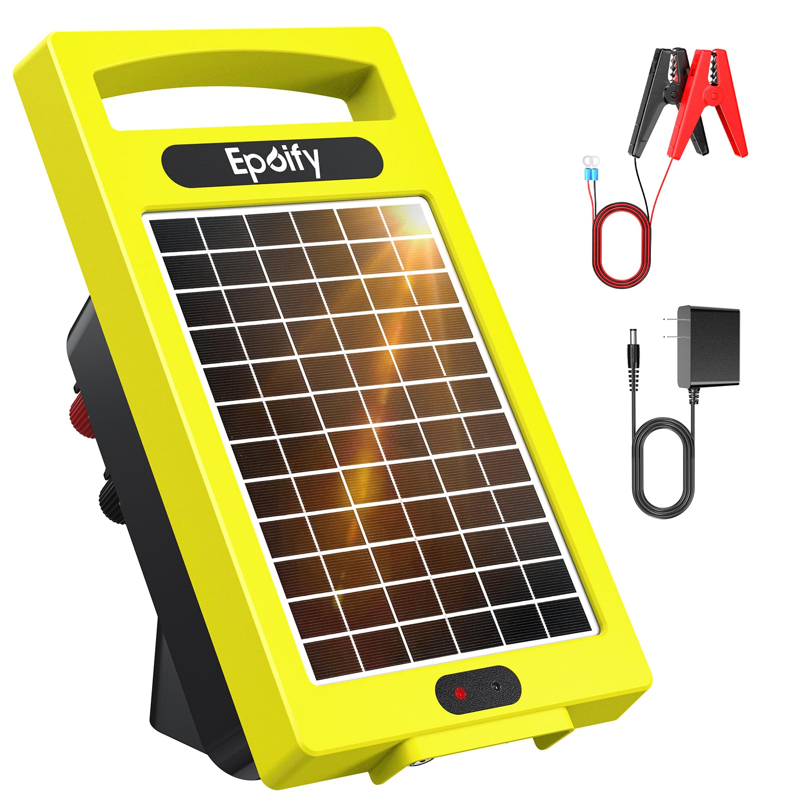 Epoify 24h solar fence charger portable setup for on the go livestock protection.
