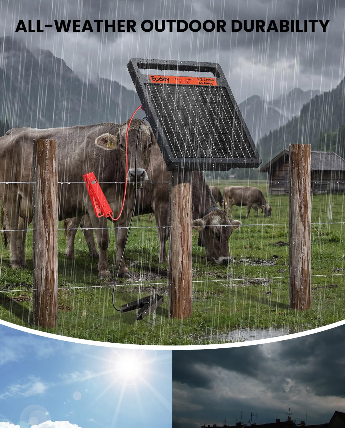 Epoify all-weather enclosure keeps outdoor energizer protected.
