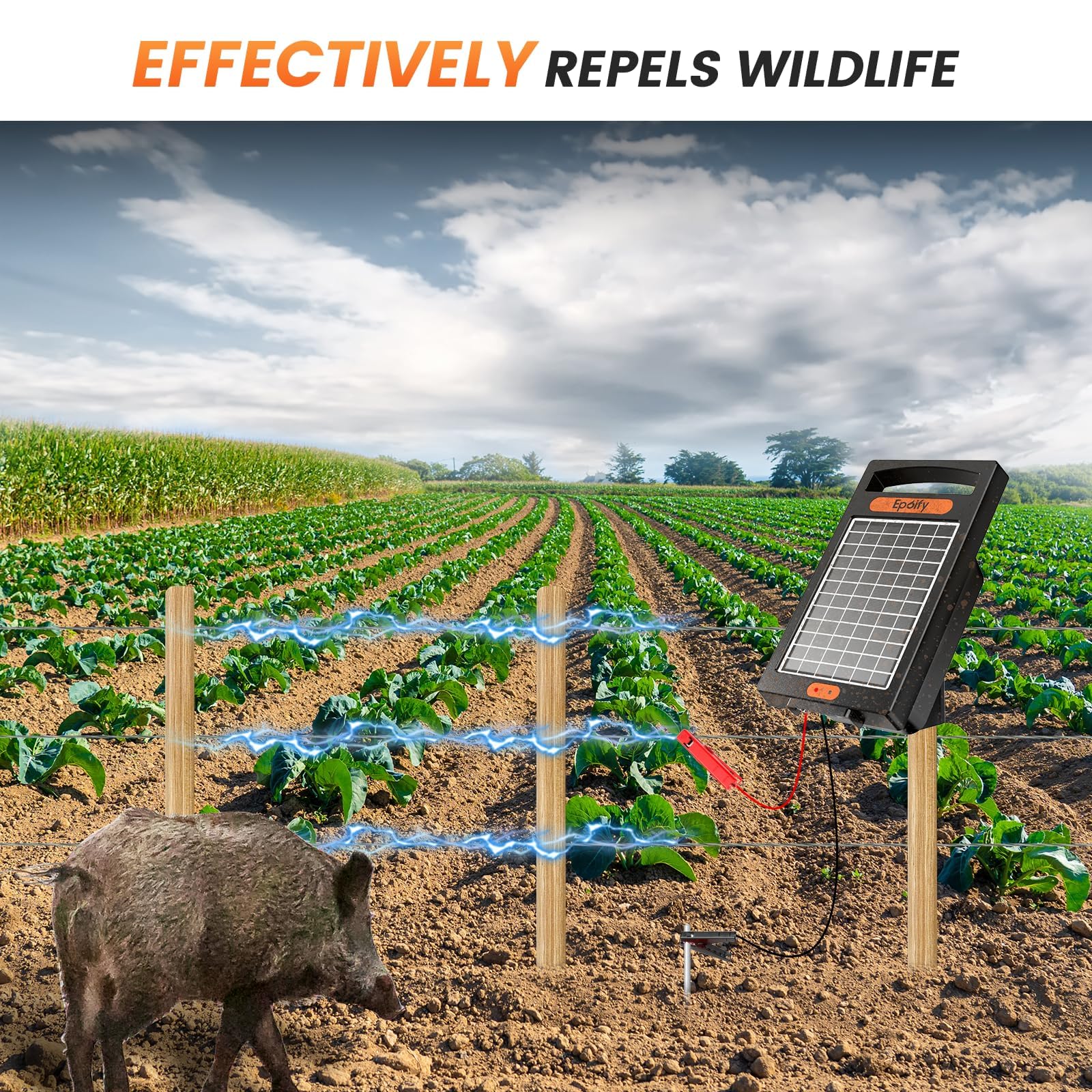 Portable energizer suited for rotational grazing and temporary fencing.