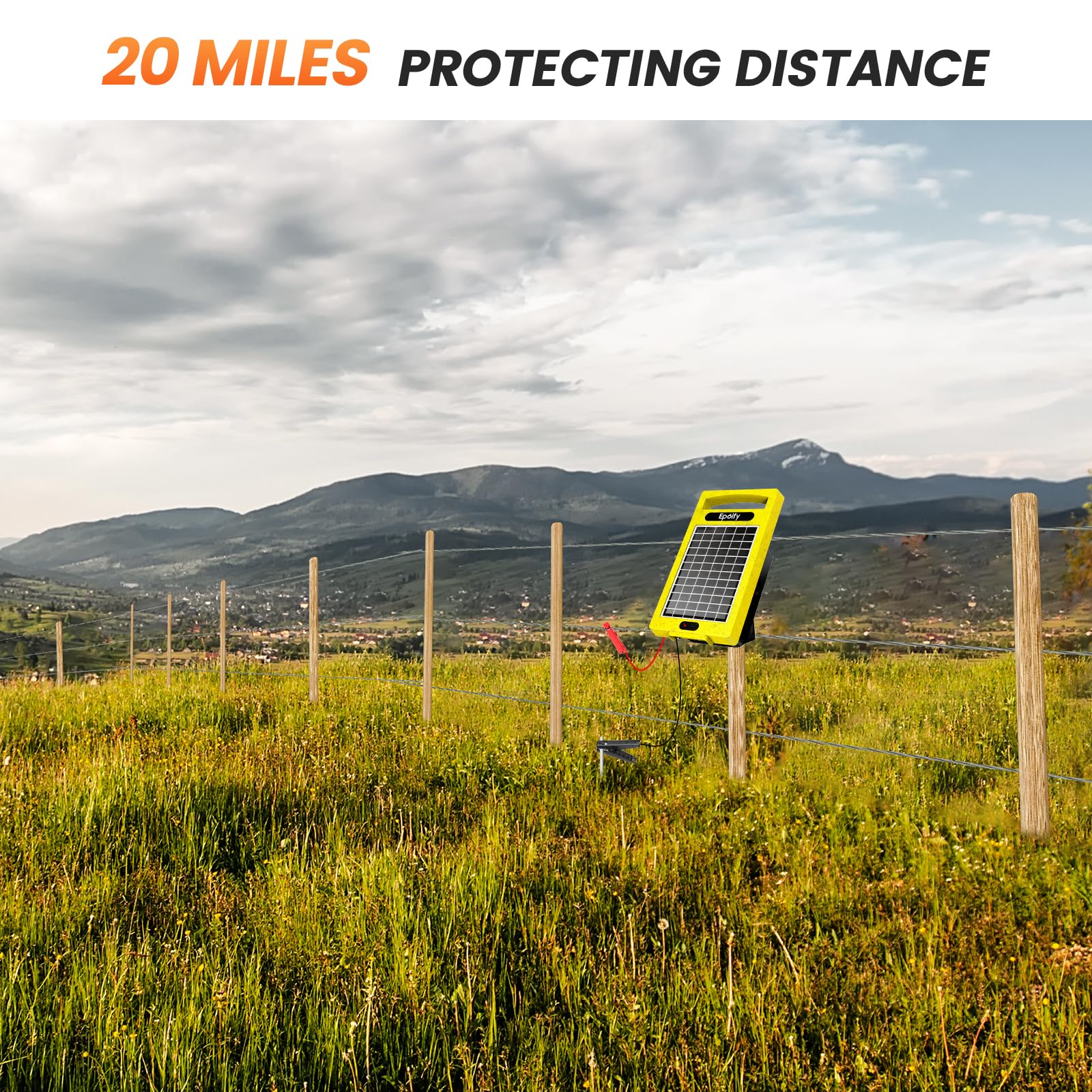 Epoify weatherproof fence charger design withstands rain and sun year round.