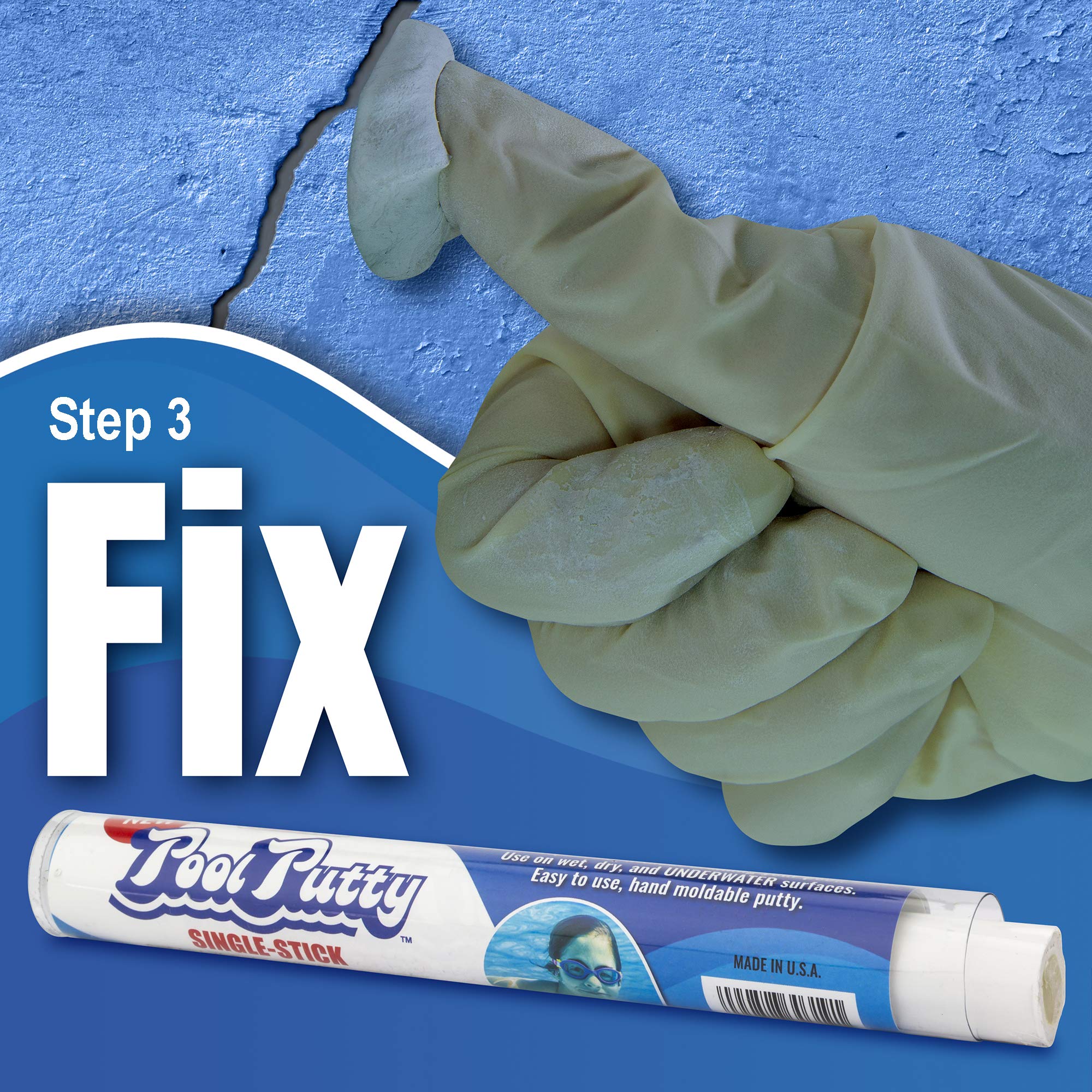 Fiberglass surface repair using Epoxybond yields a firm, water ready seal.