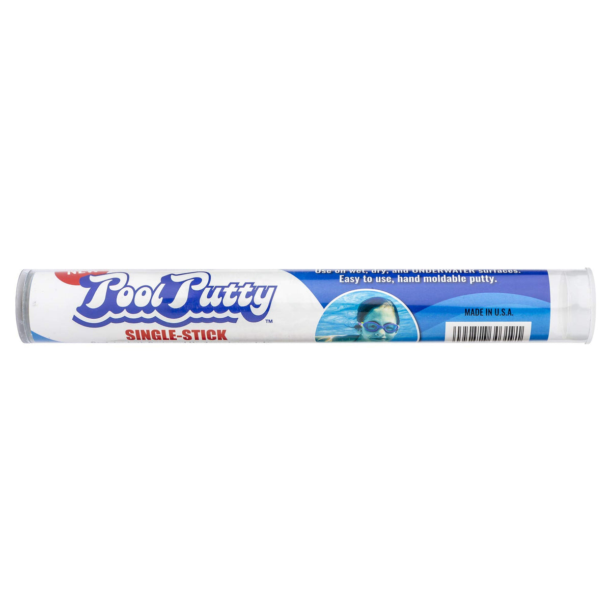 Epoxybond Pool Putty 2 oz package ready for quick DIY repairs above or below water.