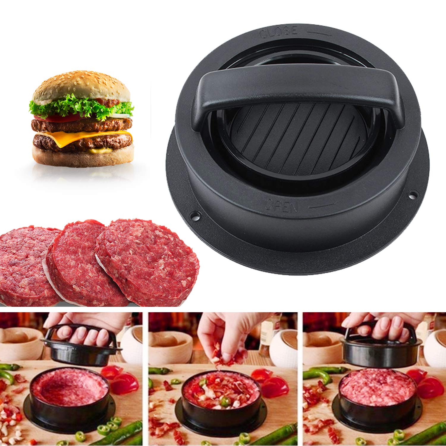 EPPARN Burger Press non-stick coating enables easy patty release after pressing.
