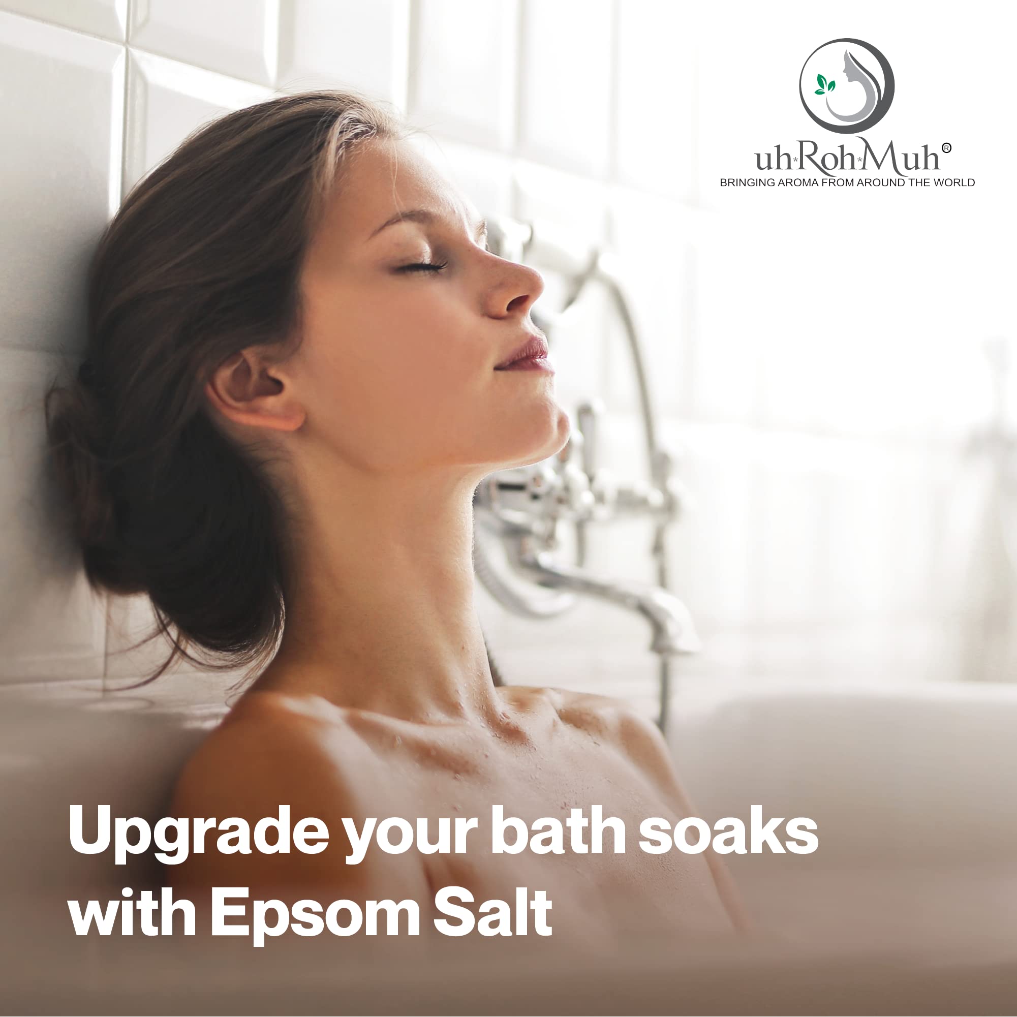 uhrohmu epsom salt dissolving in warm water for a soothing bath.