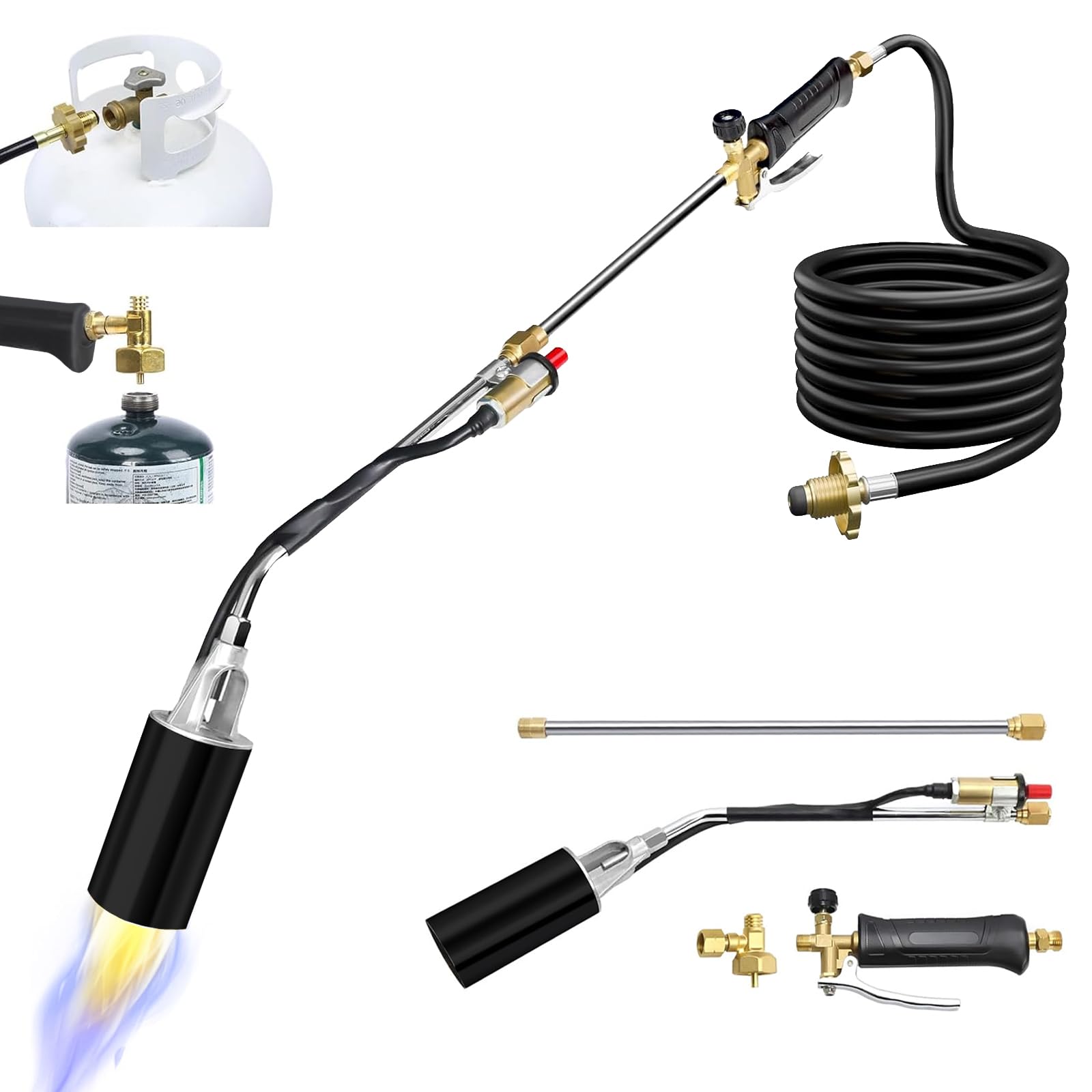 Eptchn heavy-duty weed torch with self-ignition for quick weed control.