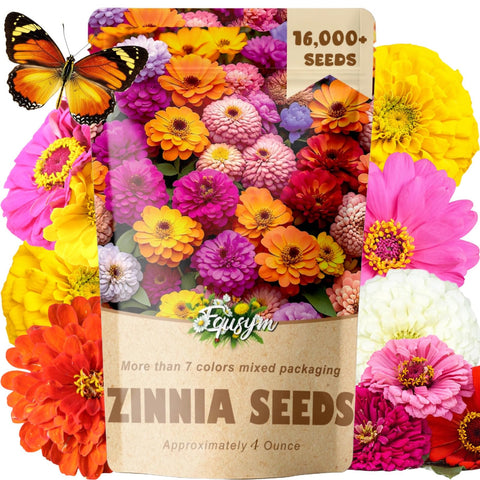 EquSym 16000+ zinnia seeds collection for vibrant garden displays