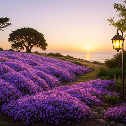 EquSym creeping thyme borders and rock gardens create lush creeping ground cover.