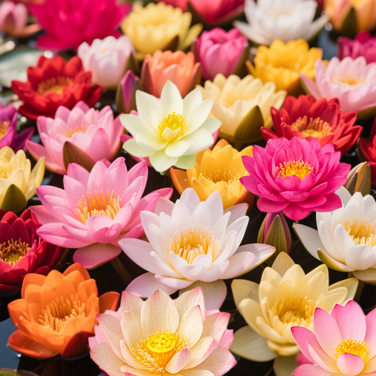 EquSym lotus seeds 300-pack arranged for diverse pond planting and colorful blooms.