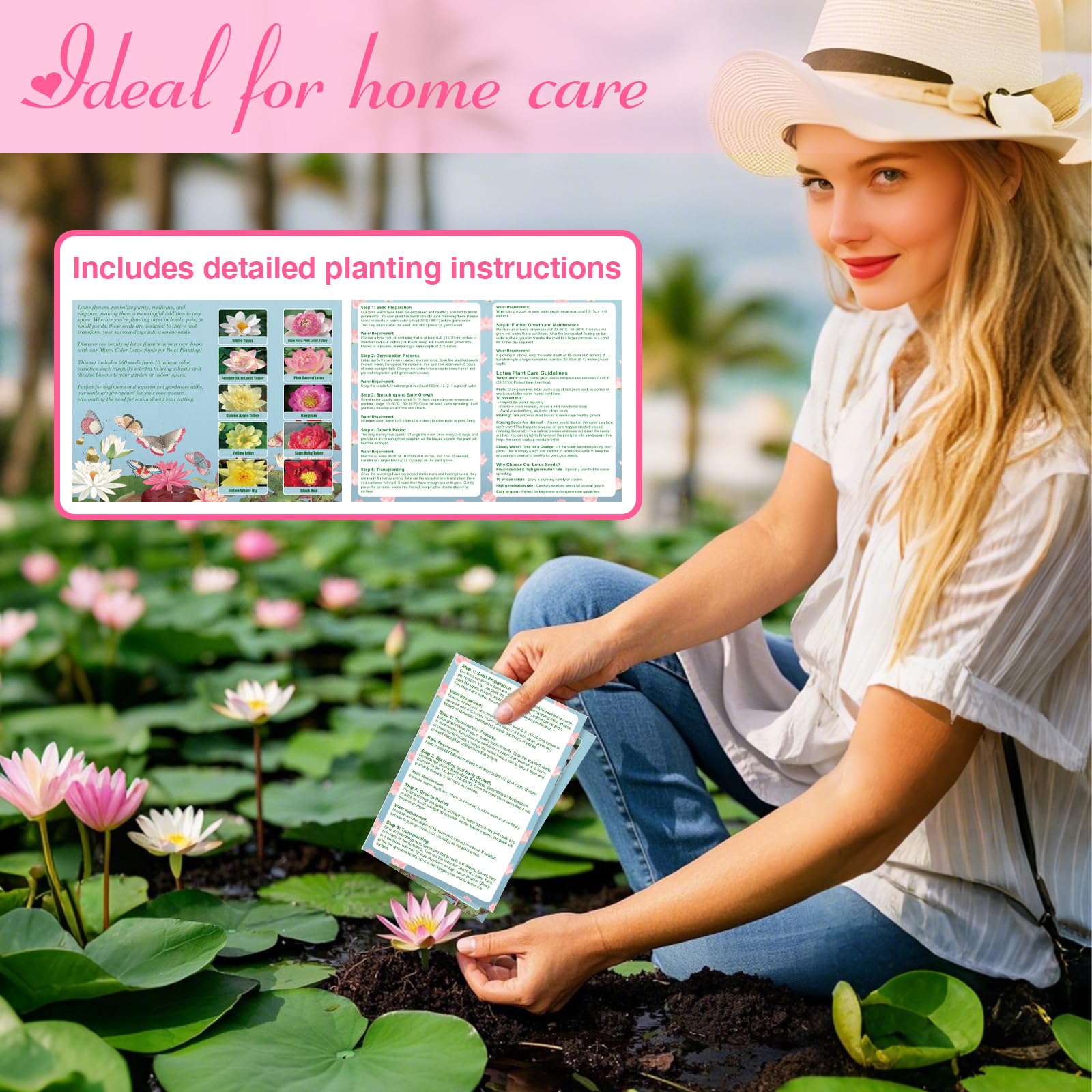 EquSym lotus seeds container-planting kit for easy setup.
