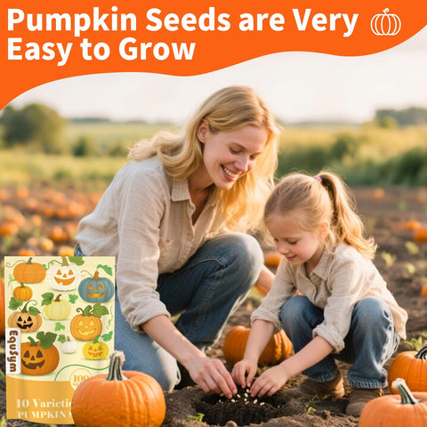 EquSym pumpkin seeds image highlighting 10-variety mix for autumn harvest.