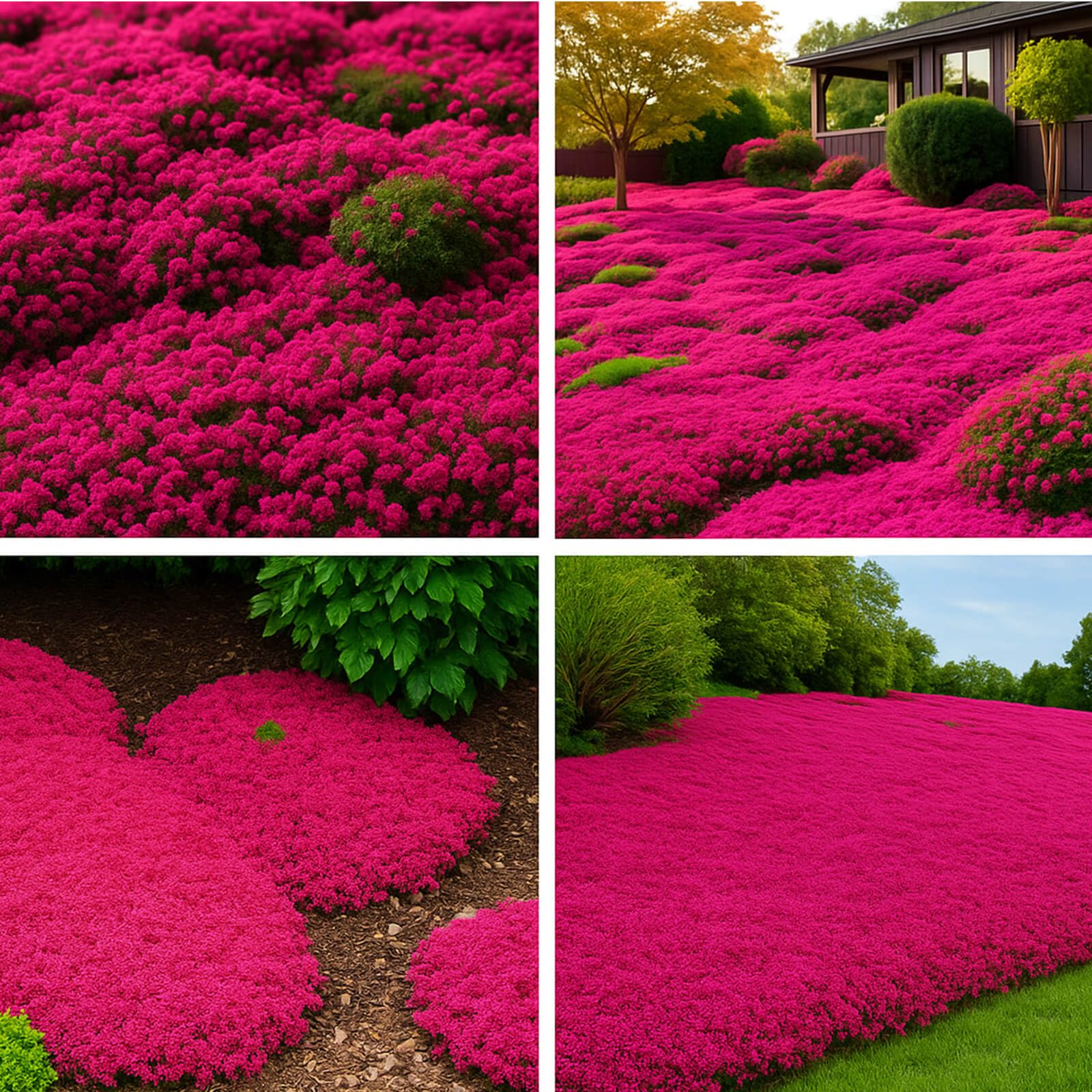 EquSym 30,000 tiny red creeping thyme seeds bulk bag; ideal for wide ground coverage.