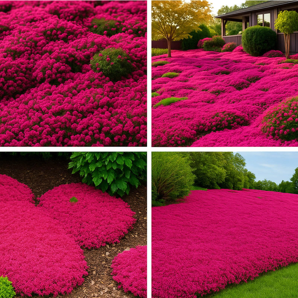 EquSym 30,000 tiny red creeping thyme seeds bulk bag; ideal for wide ground coverage.