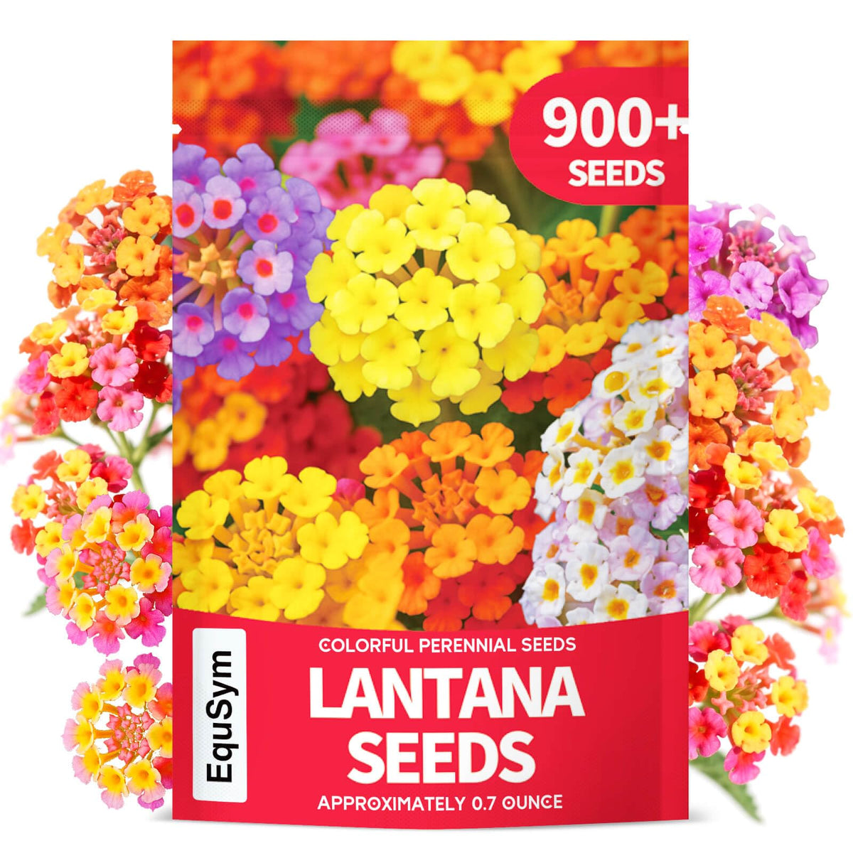 EquSym bulk 900+ lantana seeds in mixed colors for large garden beds.