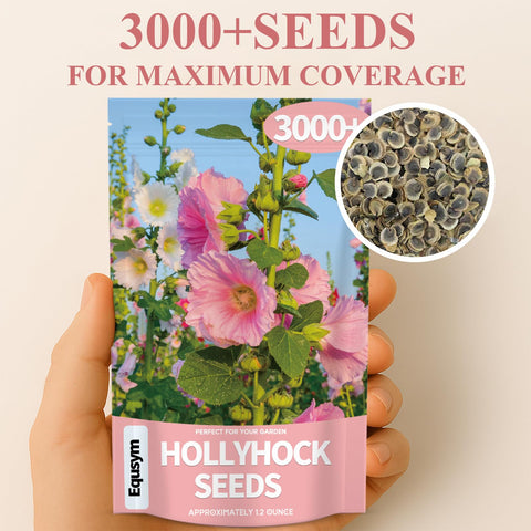 EquSym hollyhock seeds attract pollinators in a garden setting