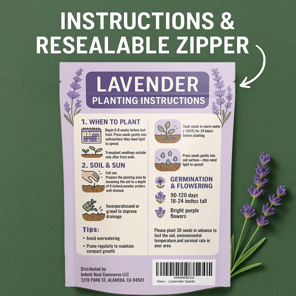 EquSym lavender seeds covering about 150 square feet of space