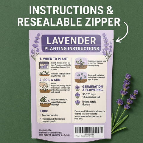 EquSym lavender seeds covering about 150 square feet of space