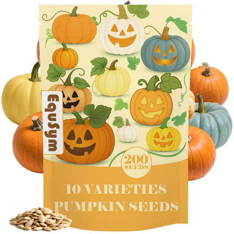 EquSym pumpkin seed packaging shown as a ready-to-gift set for gardeners.