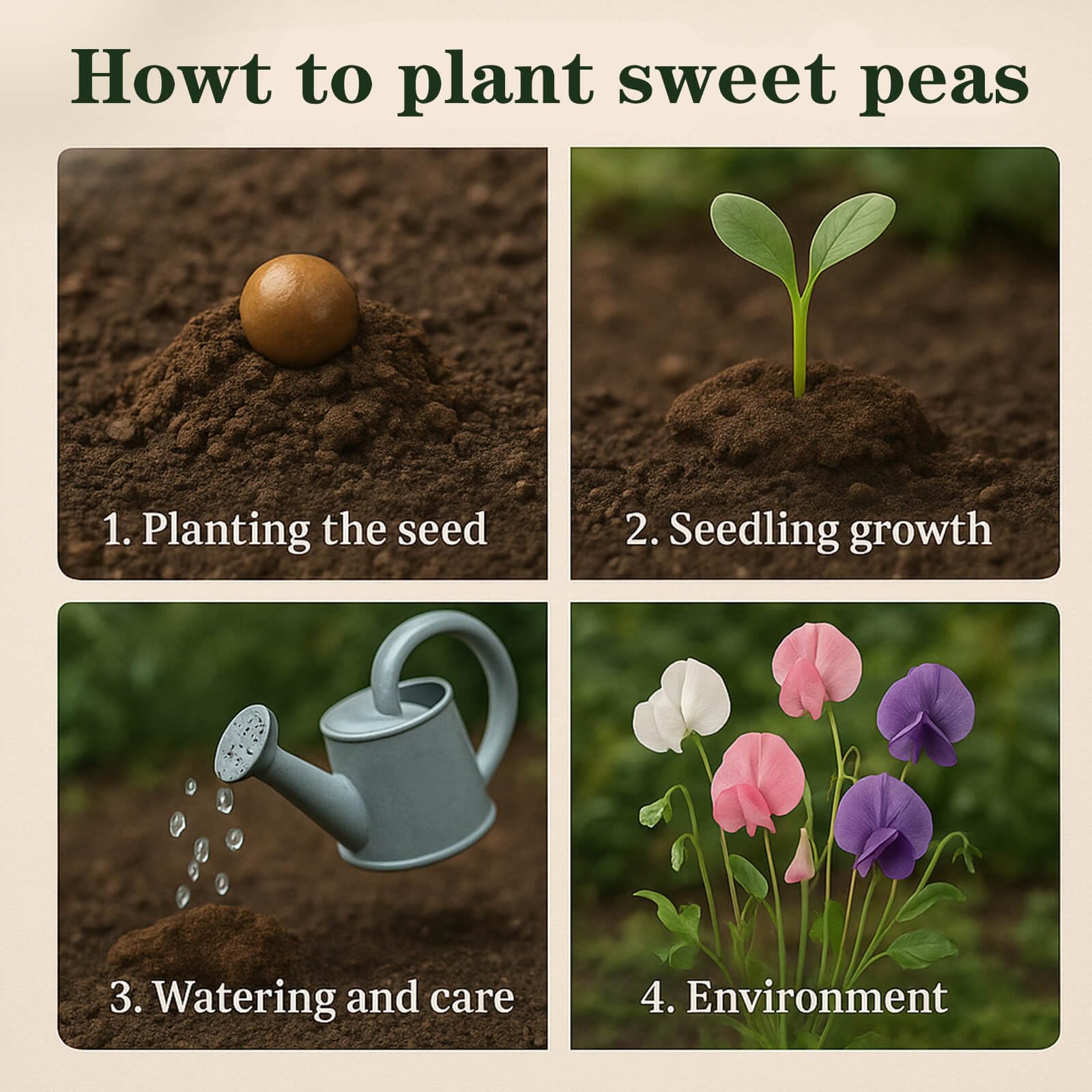 EquSym Sweet Pea Seeds high germination for quicker color