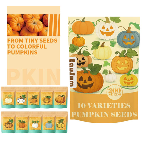EquSym ten-varieties seed collection displayed for diverse harvest possibilities.
