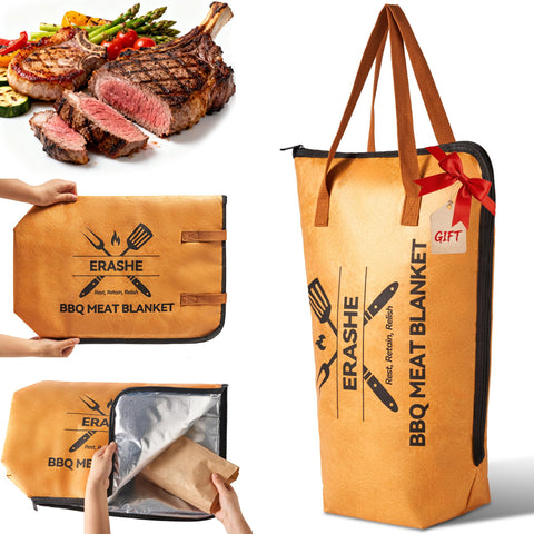 ERASHE BBQ Blanket with 5-layer insulation keeps meat warm during resting