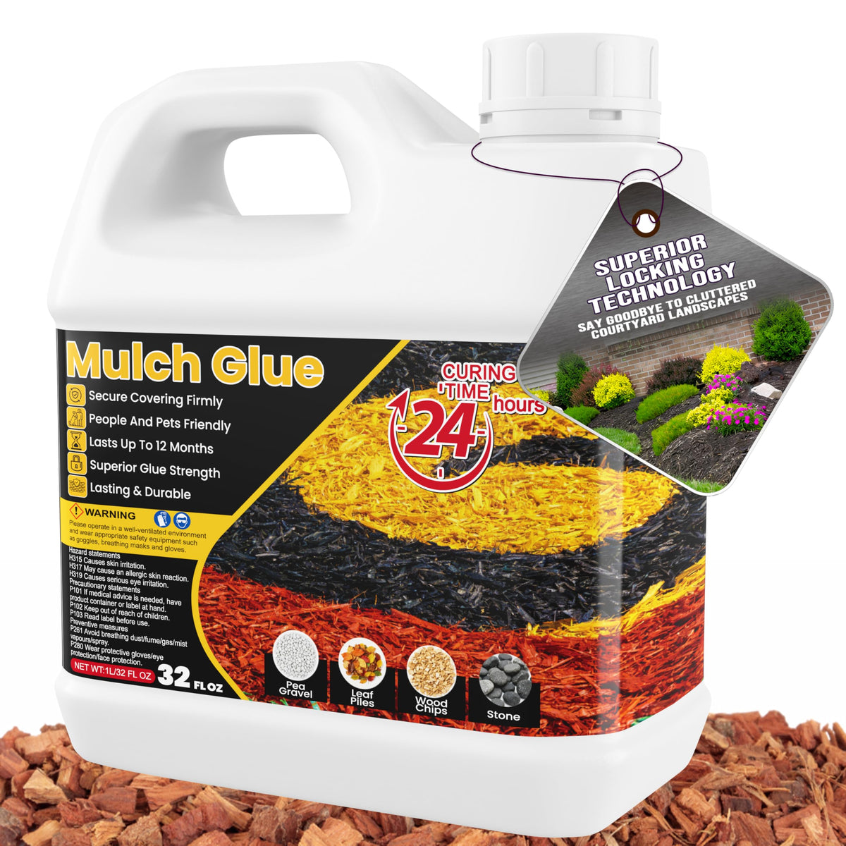 ERCorArt Mulch Glue 32oz bottle for convenient outdoor fixation