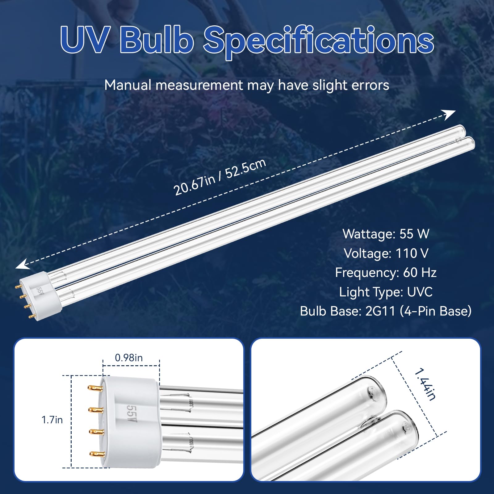 ERETOW aquarium and pond UV light improves water quality and algae control.