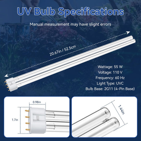 ERETOW aquarium and pond UV light improves water quality and algae control.