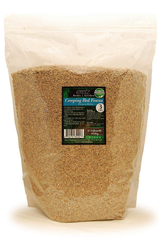 Eretz creeping red fescue seed 3lb bag for lush shade lawns.