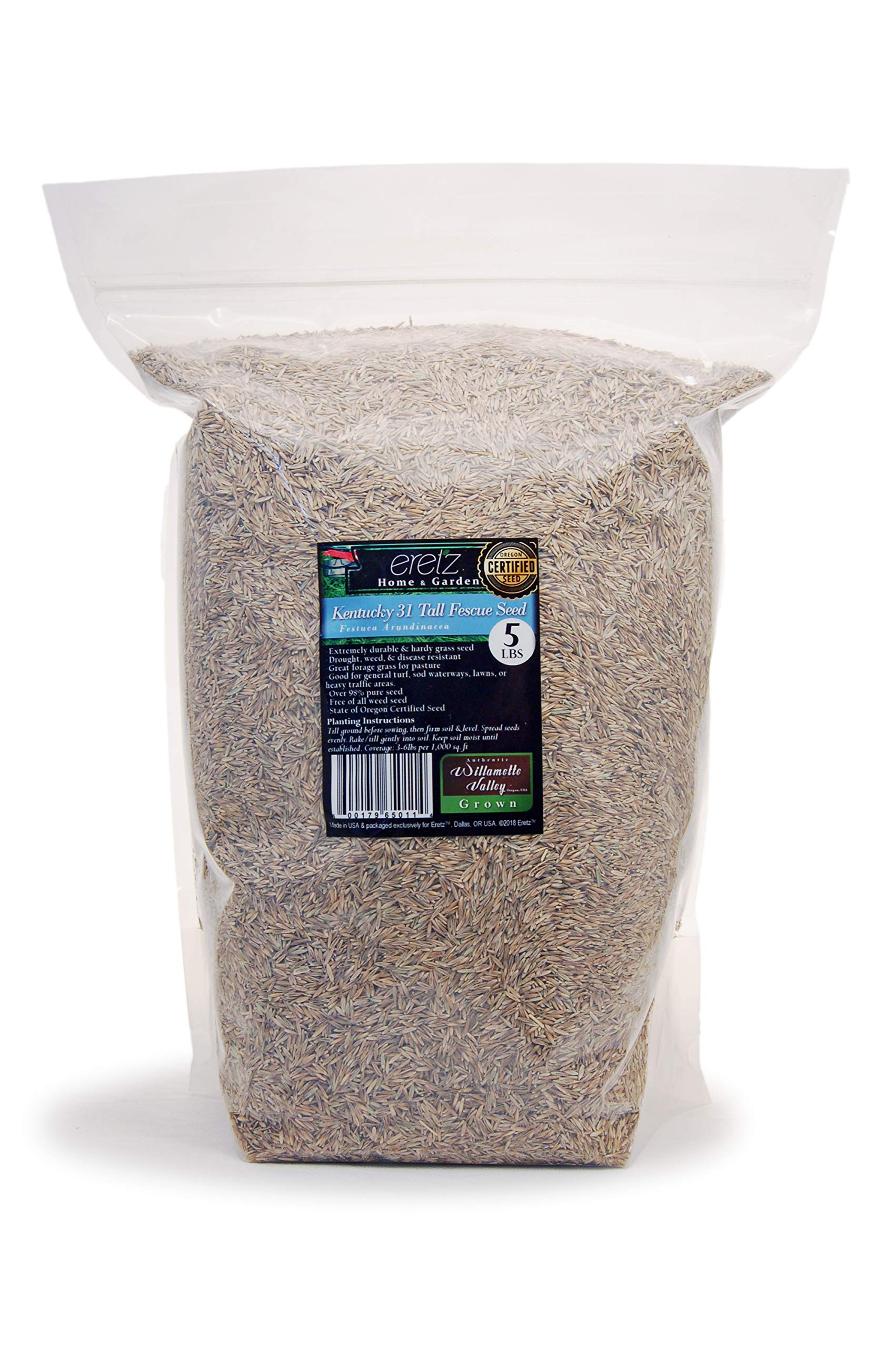 Eretz K31 tall fescue seed bag ready for durable turf applications.