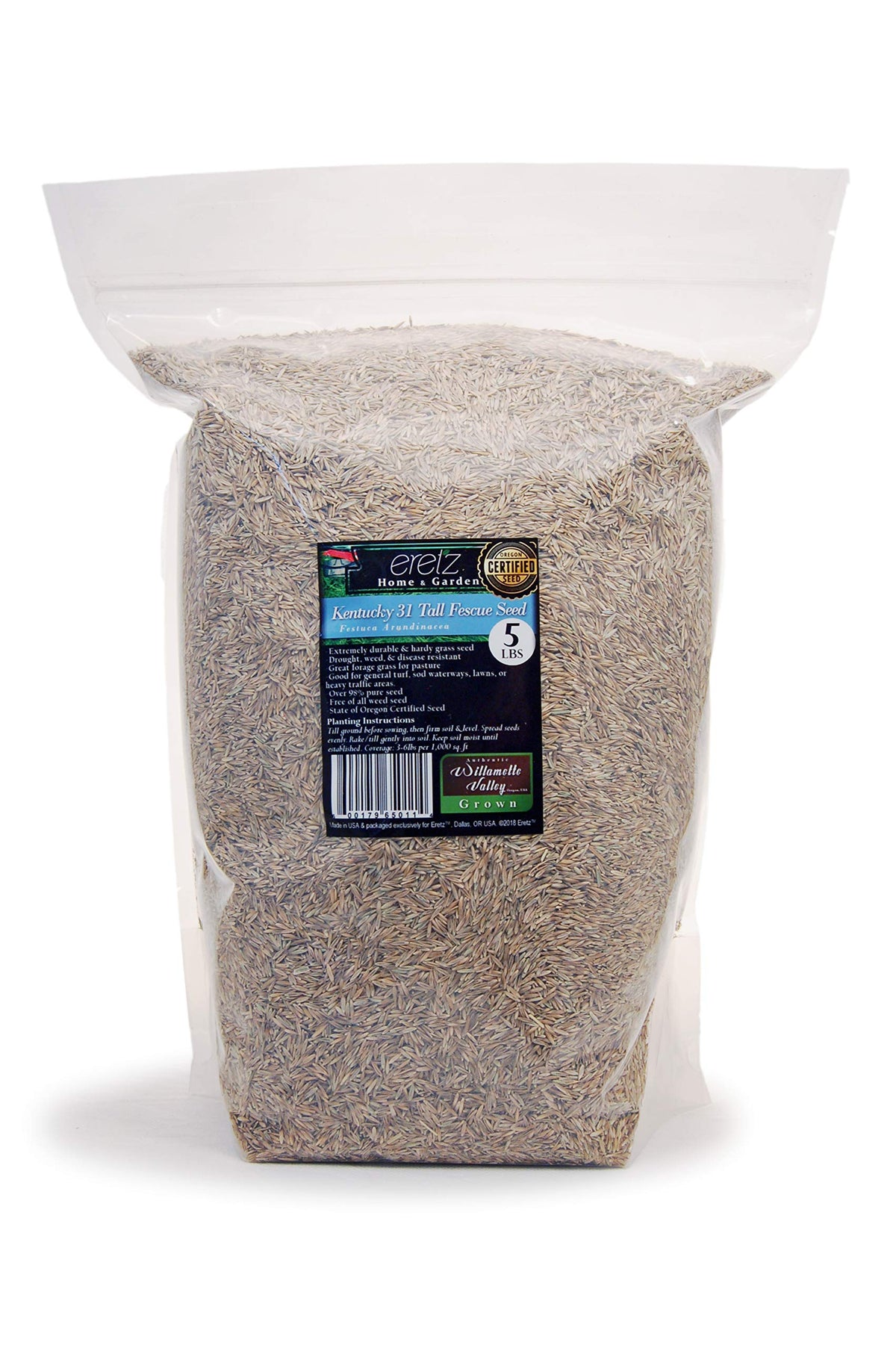 Eretz K31 tall fescue seed bag ready for durable turf applications.