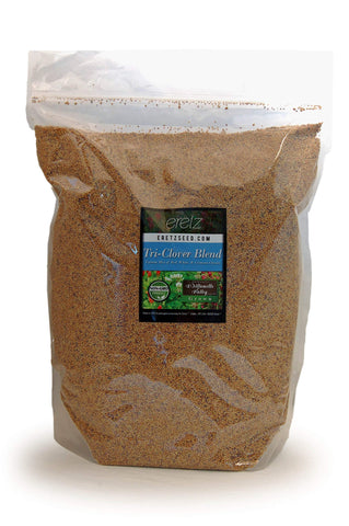 Eretz Tri-Clover seed bag showcasing premium three-clover blend for soil health