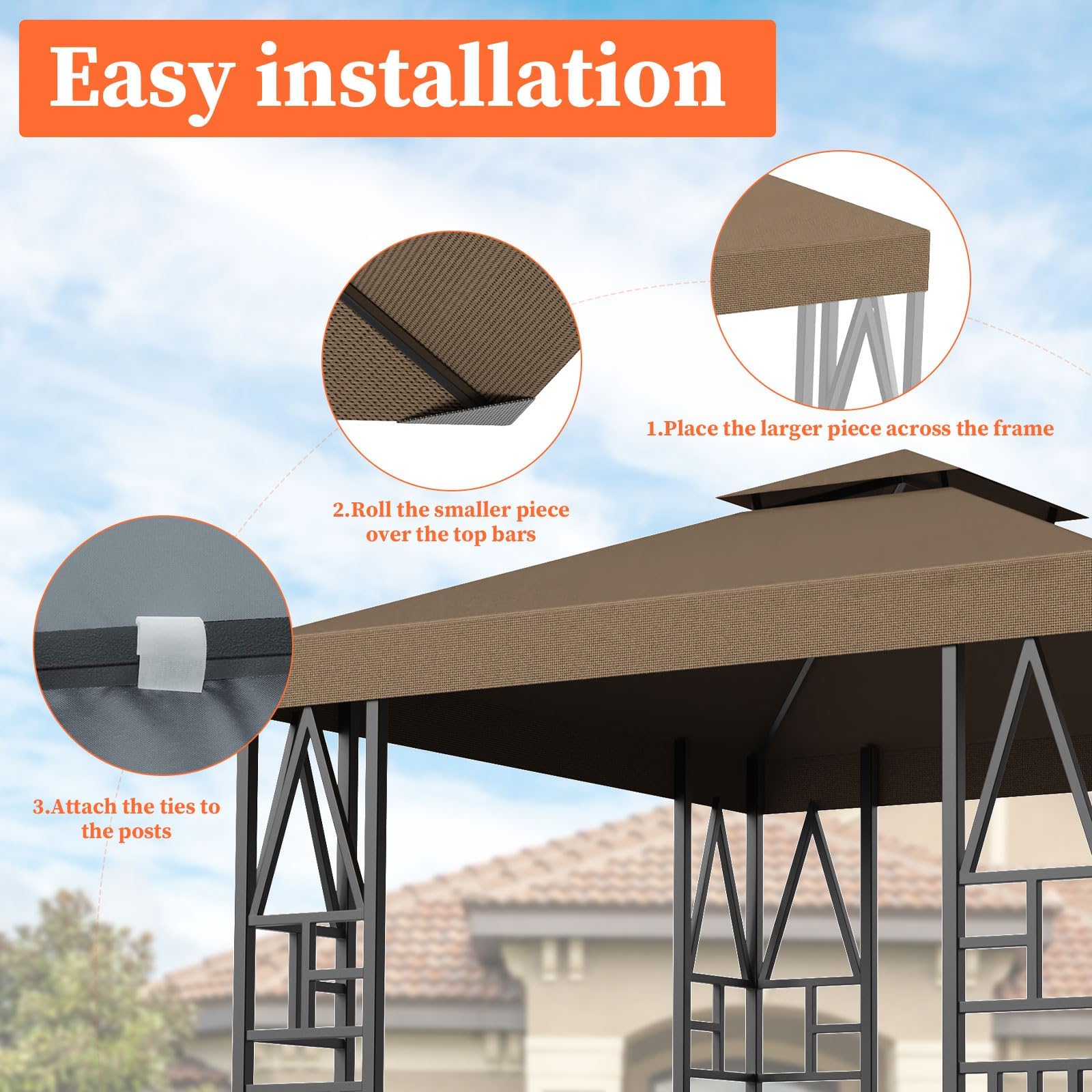 ERFEI canopy on square frame demonstrates versatile fit for backyard events