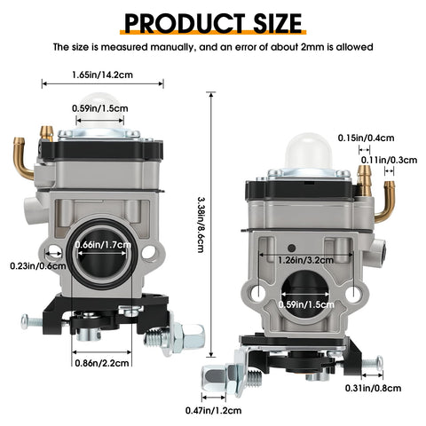 E-RFSEY carburetor kit with primer bulbs, improving starting reliability and fuel delivery.