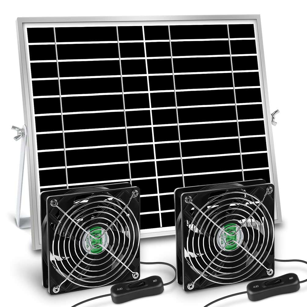 erifyng solar dual 5in fan in coop ventilation boosts airflow under sun