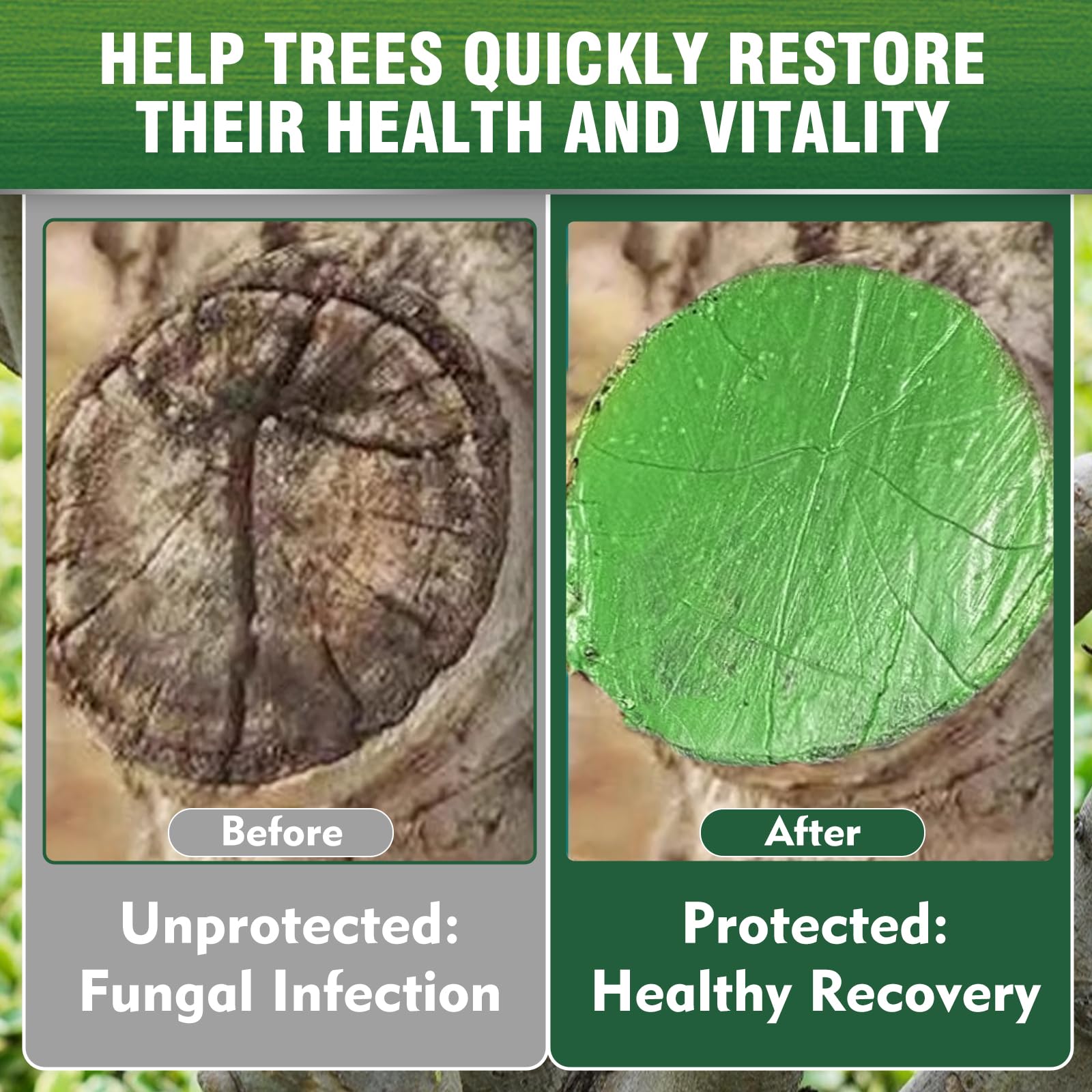 Erigathe flexible wound dressing expands with tree growth maintaining protection