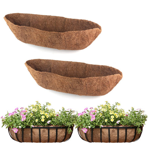 EROCK Coco Liner Trough 2Pack for 24-48 inch baskets preserves soil moisture and airflow