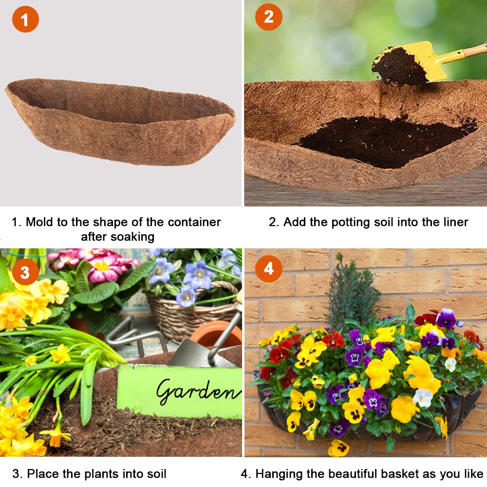 Replacement liner for wall baskets and window boxes with easy installation