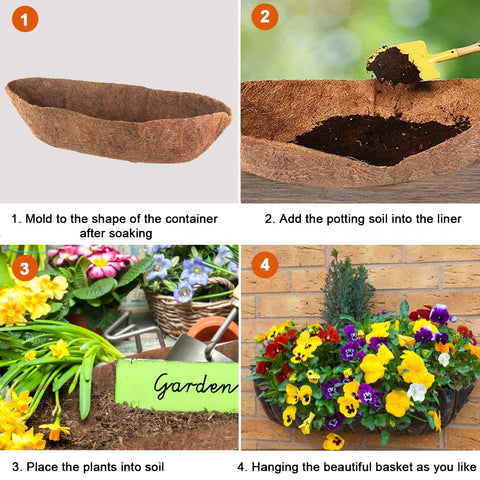 Replacement liner for wall baskets and window boxes with easy installation