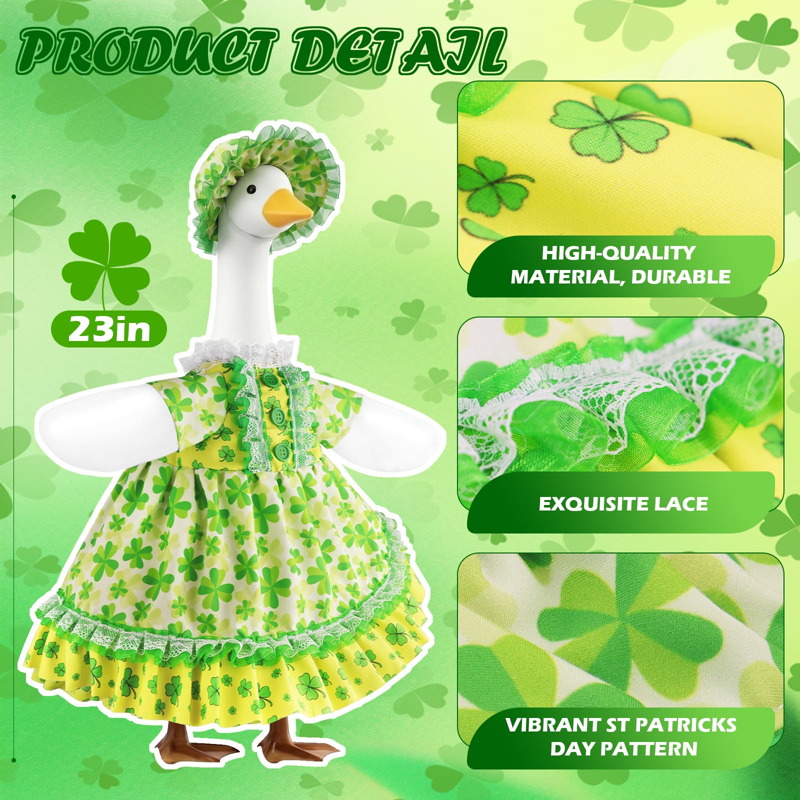 Erythem Irish festival clover design enhances porch or garden decor appeal.