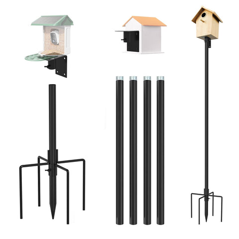 ERYTLLY bird house pole mount 80-inch shows stable feeder support outdoors.