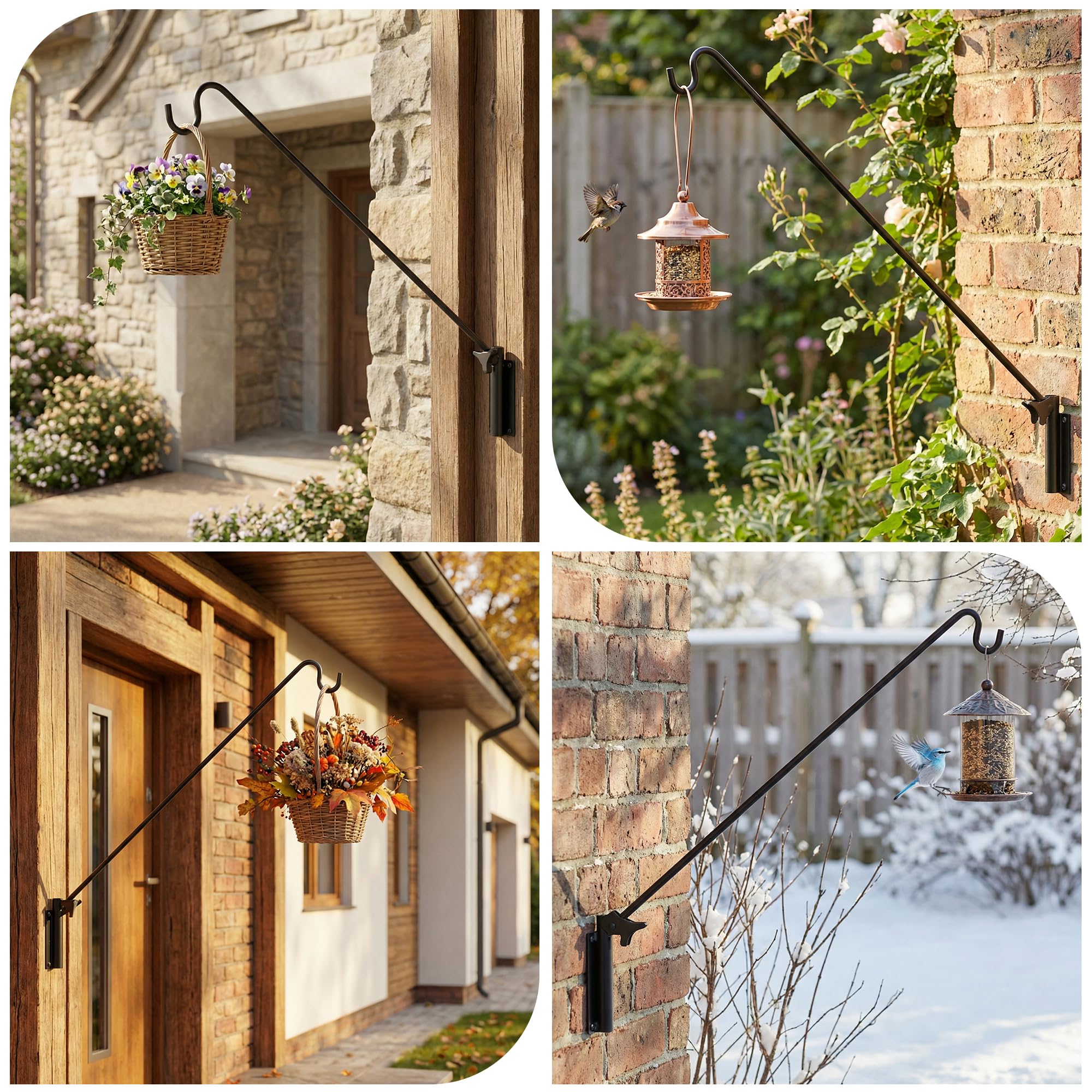 ERYTLLY versatile hanging solution for bird feeders and plants on patios.