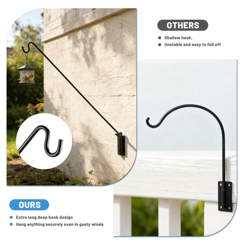 ERYTLLY railing hanger enabling bird feeder visibility from seating area