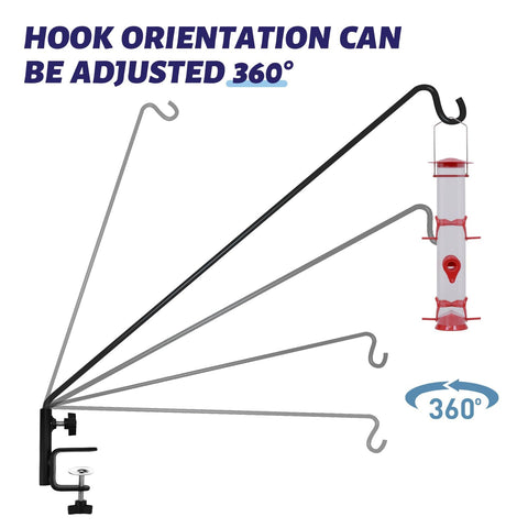 ERYTLLY 360-degree adjustable arm keeps feeders visible for birdwatching.