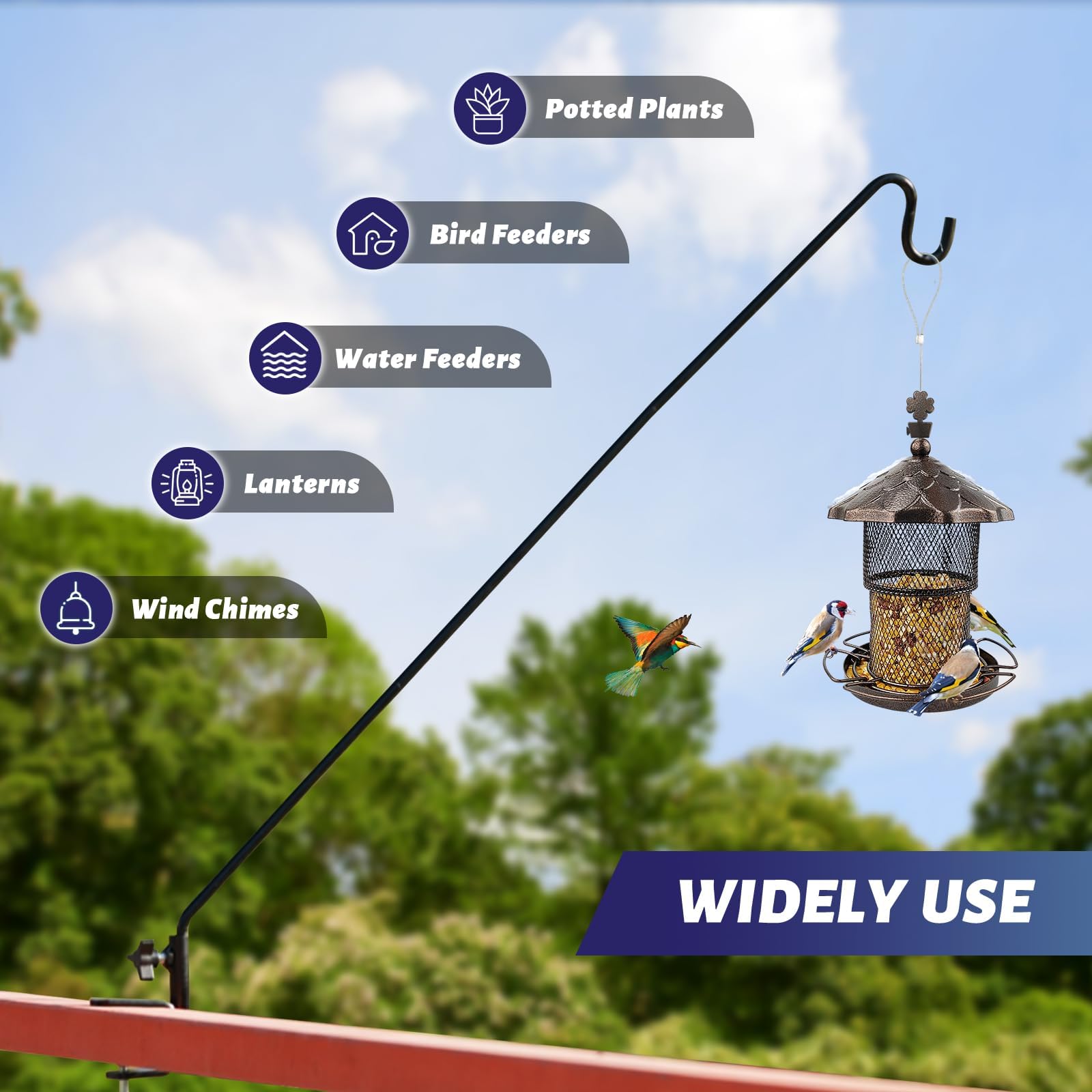 ERYTLLY deck hook with a 3-inch clamp fits rails up to 3 inches.