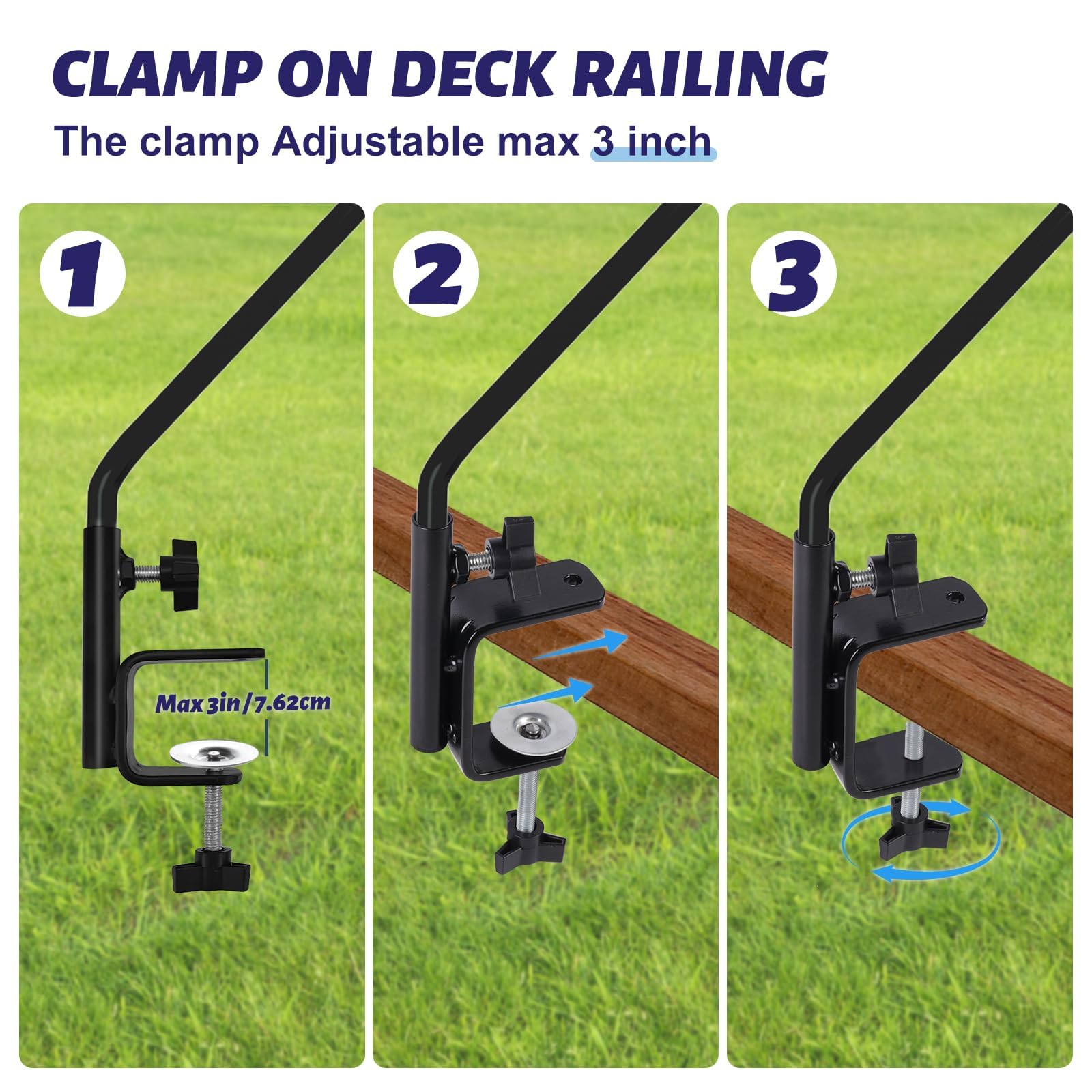 ERYTLLY bird feeder hanger shows easy setup on decks and fences.