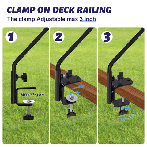 ERYTLLY bird feeder hanger shows easy setup on decks and fences.