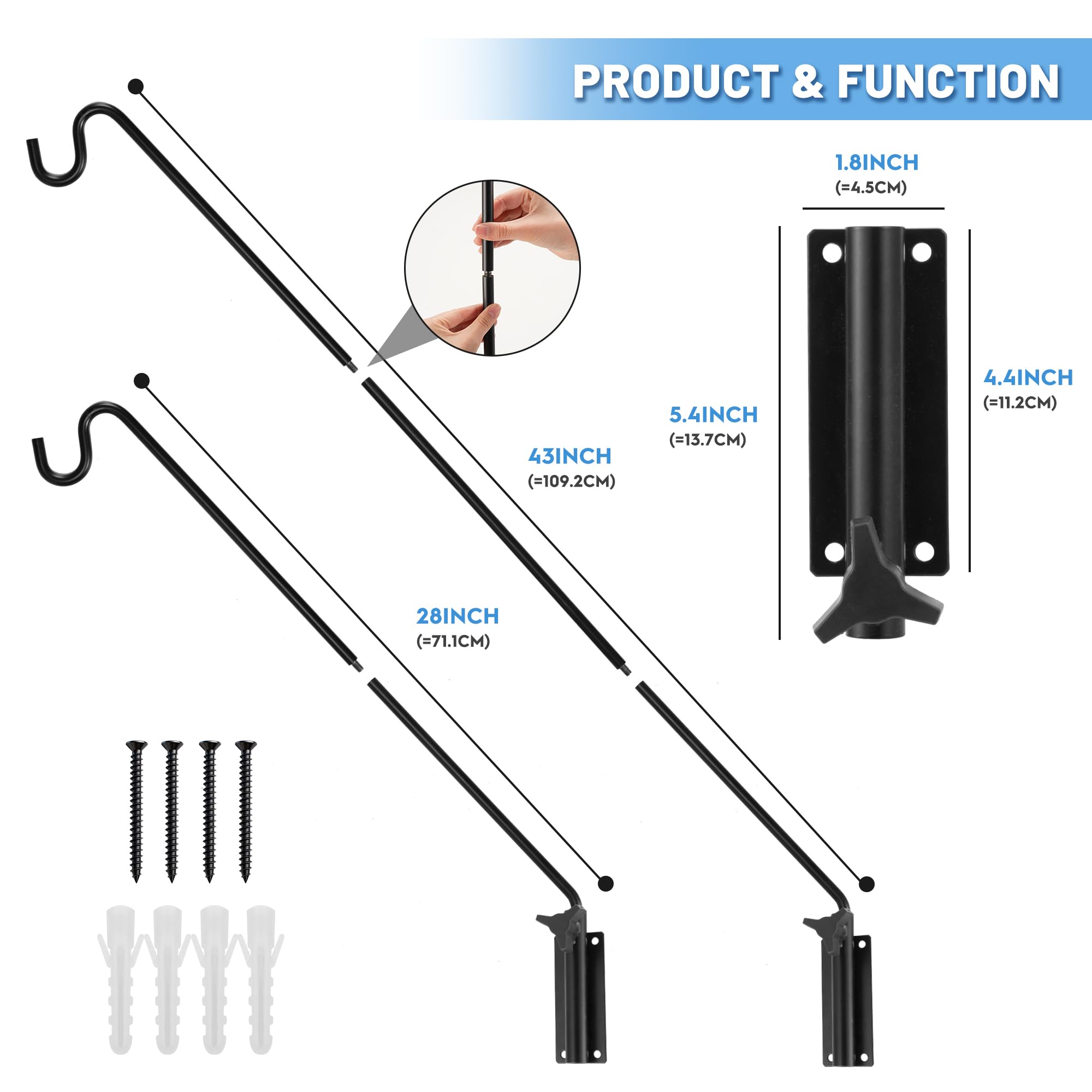 ERYTLLY installation-friendly deck hook with included screws for quick mounting