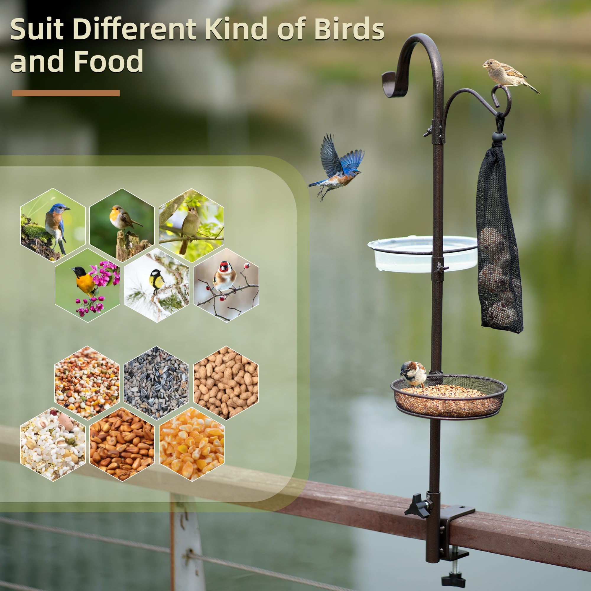ERYTLLY rust-resistant bird feeder station blends with outdoors